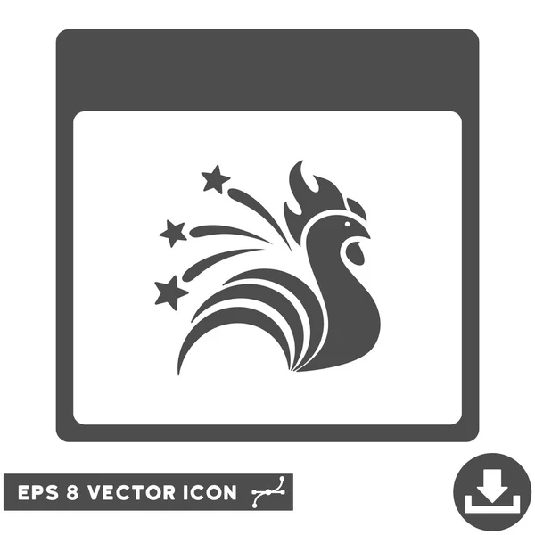 Sparkle Rooster Calendar Página Vector Eps icono — Vector de stock