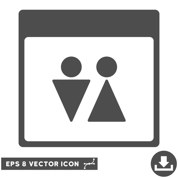 Wc personen kalenderseite vektor eps icon — Stockvektor