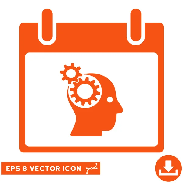 Brain Gears Calendrier Jour vectoriel Eps Icône — Image vectorielle