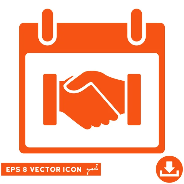 Handshake Calendario Día Vector Eps icono — Vector de stock