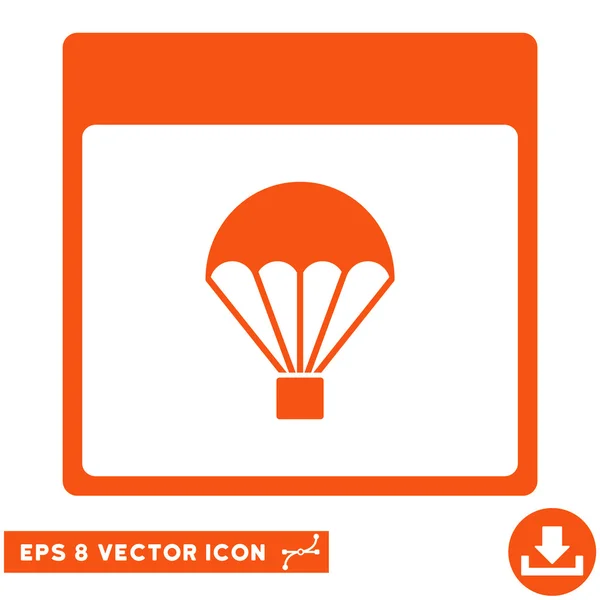 Página de Calendário de Paraquedas Vector Eps Icon — Vetor de Stock