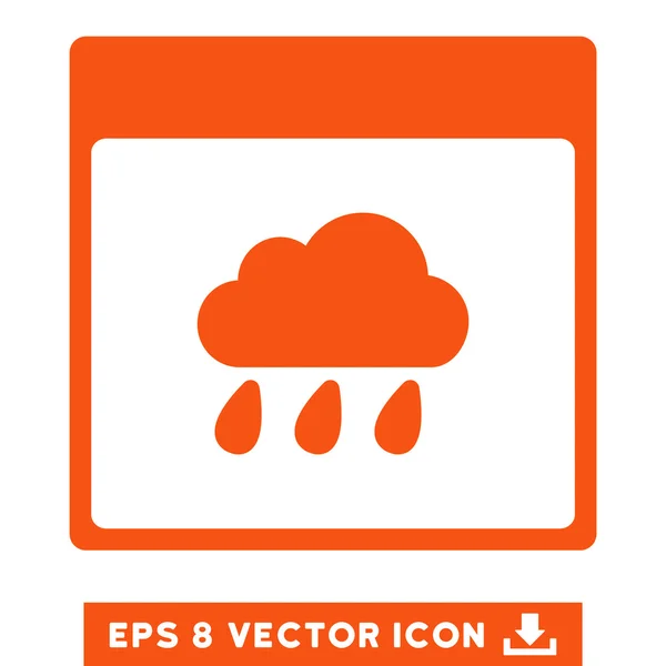 Rain Cloud Calendar Page Vector Eps Icon — Stock Vector