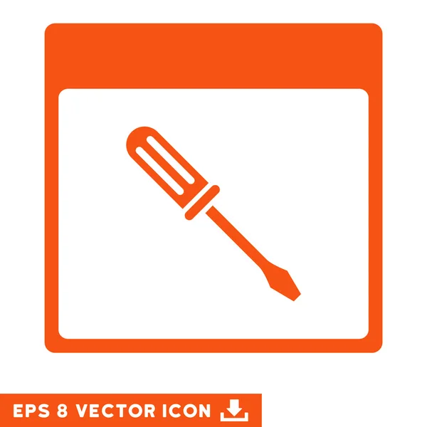 Chave de fenda Calendário Página Vector Eps Icon —  Vetores de Stock
