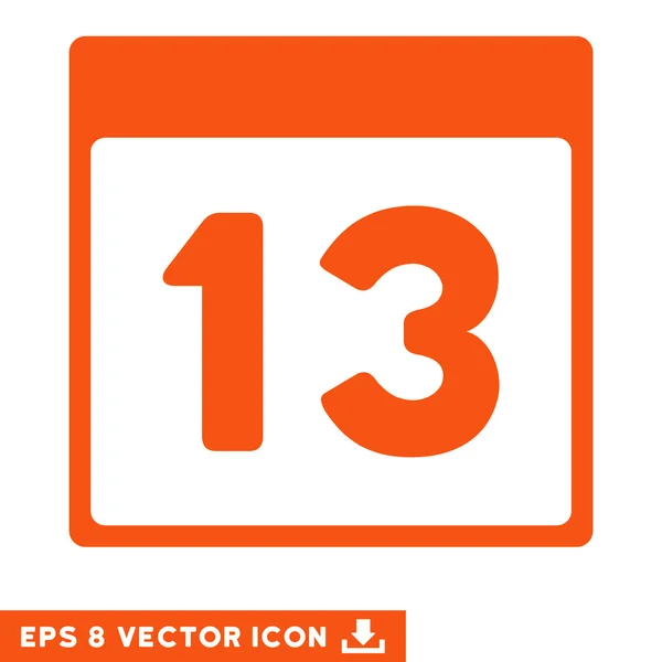 Thirteenth Calendar Page Vector Eps Icon — Stock Vector