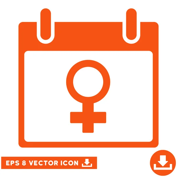 Venus Símbolo Femenino Calendario Día Vector Eps icono — Archivo Imágenes Vectoriales