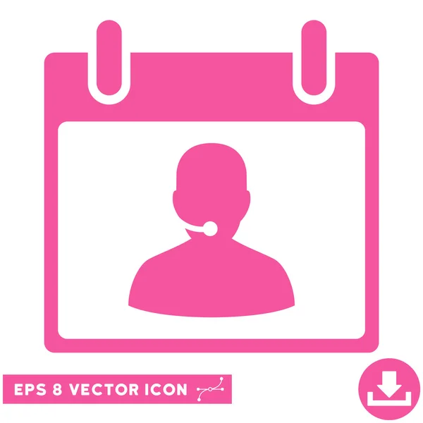 Call Center Manager Calendar Day Vector Eps Icon — Stock Vector