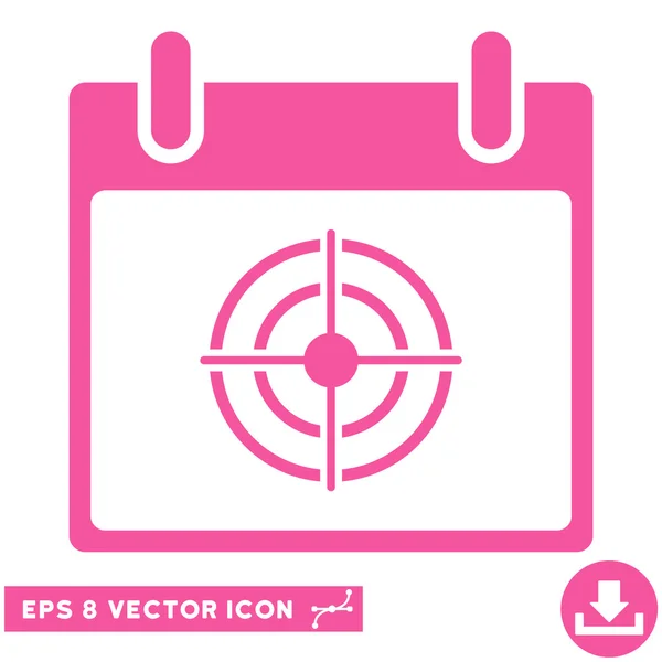 Bullseye Calendar Day Vector Eps Icon — Stock Vector