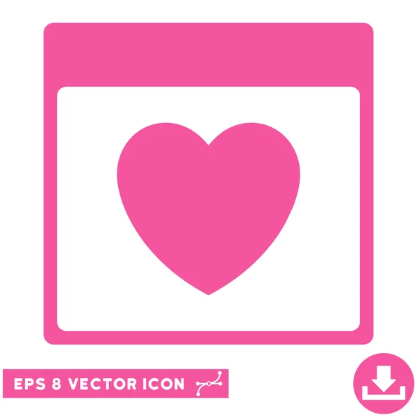 Favourite Heart Calendar Page Vector Eps Icon — Stock Vector