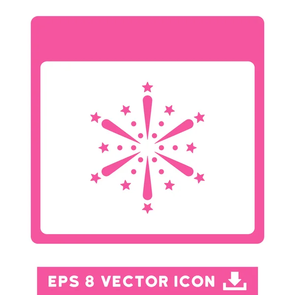 Fogos de artifício Boom Calendário Página Vector Eps Icon — Vetor de Stock