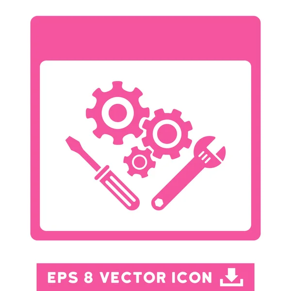 Gear Tools Calendar Page Vector Eps Icon — Stock Vector