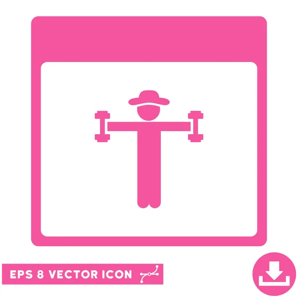 Cavalheiro Fitness Calendário Página Vector Eps Icon — Vetor de Stock