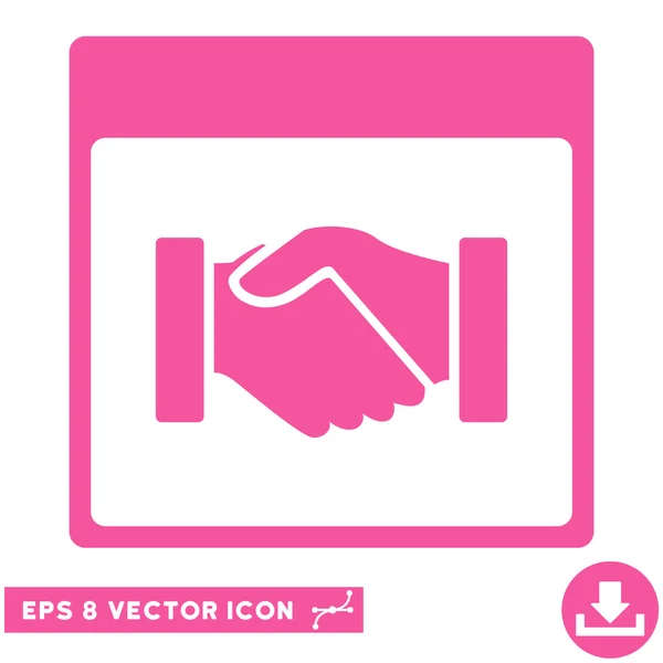 Handshake Calendário Página Vector Eps Icon — Vetor de Stock