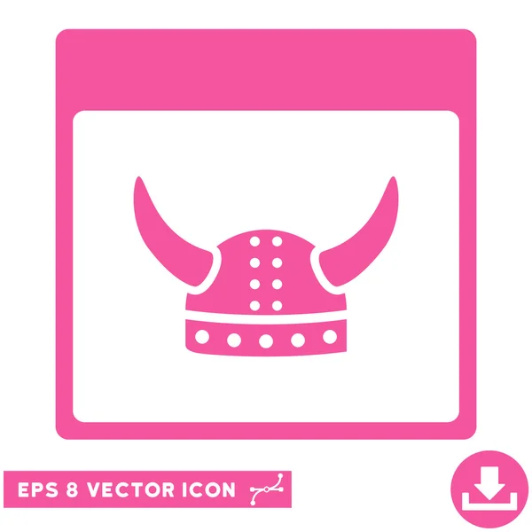 Horned Ancient Helmet Calendar Página Vector Eps Icono — Vector de stock