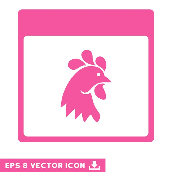 Rooster Head Calendar Página Vector Eps icono — Vector de stock