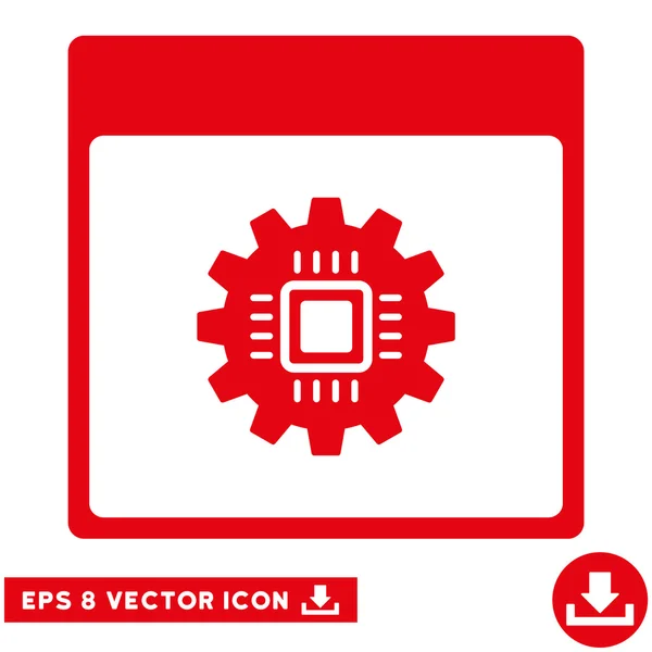 Chip engrenagem calendário página vetor Eps ícone — Vetor de Stock