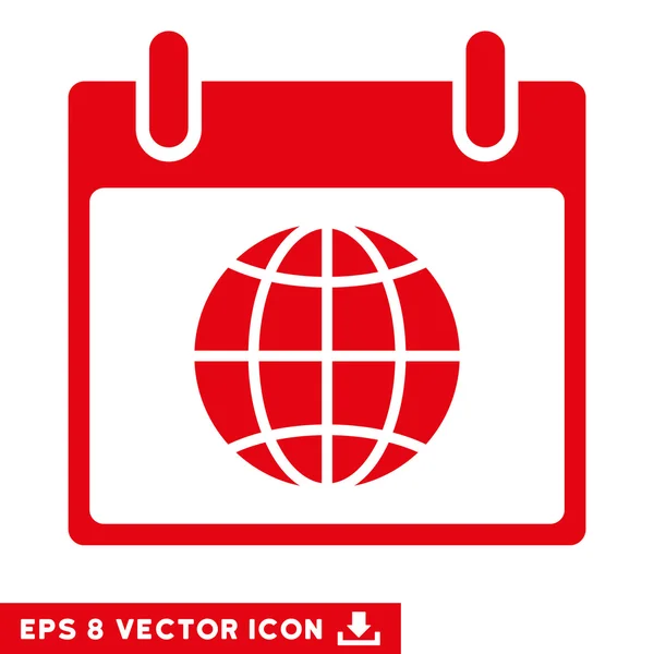 Globe Calendar Page Vector Eps Icon — Stock Vector