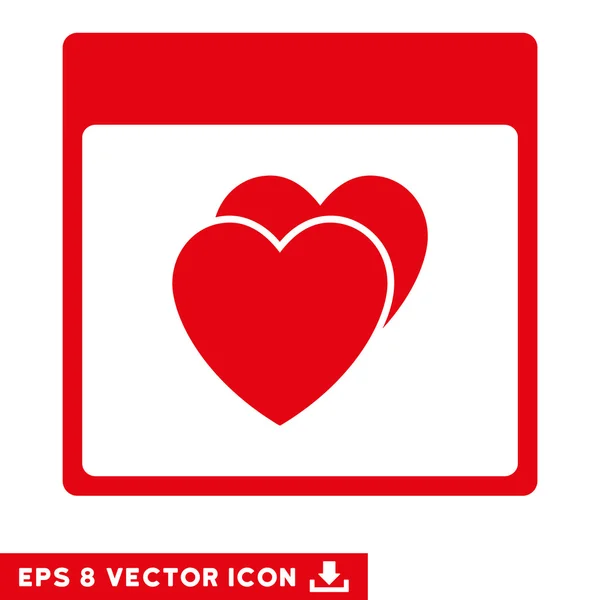 Corazones Calendario Página Vector Eps icono — Vector de stock