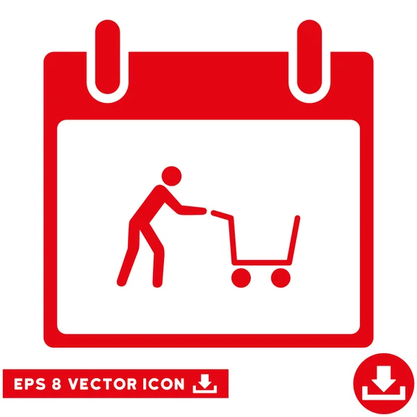 Carrinho de Compras Calendar Day Vector Eps Icon — Vetor de Stock