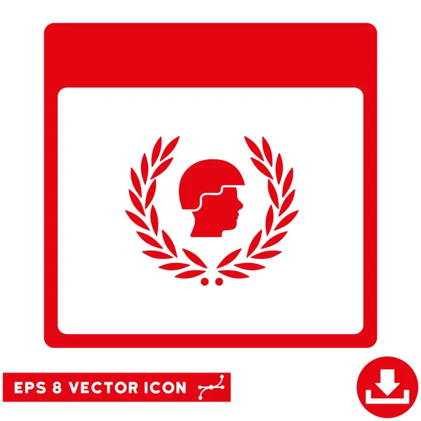 Soldado Laurel corona calendario Página Vector Eps icono — Vector de stock