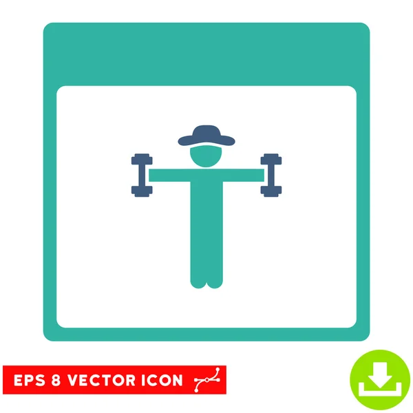 Gentleman Fitness Calendar Página Vector Eps Icono — Vector de stock