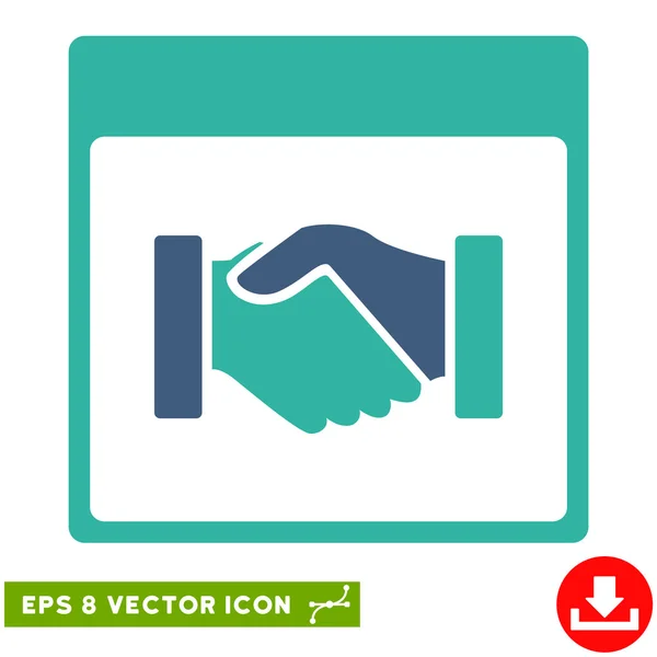 Handshake Calendrier Page vectoriel Eps Icône — Image vectorielle