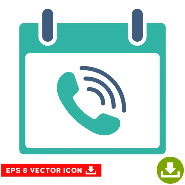 Telefone Chamada Calendário Dia Vector Eps Ícone — Vetor de Stock