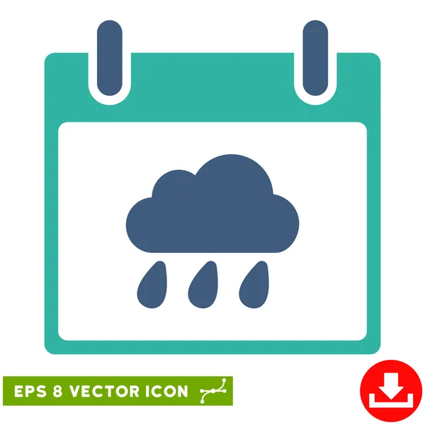 Regn moln kalenderikonen dag vektor Eps — Stock vektor