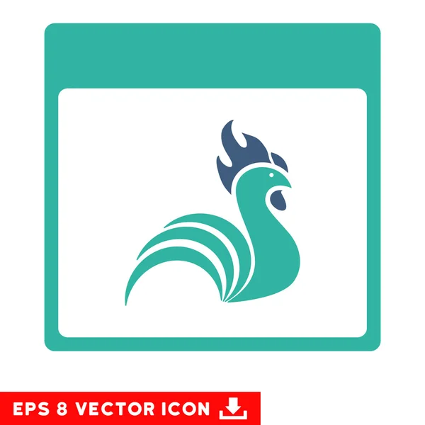 Rooster Calendar Página Vector Eps icono — Vector de stock