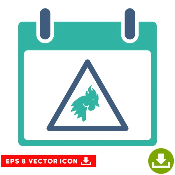 Kakas figyelmeztetés naptári nap vektor Eps ikon — Stock Vector