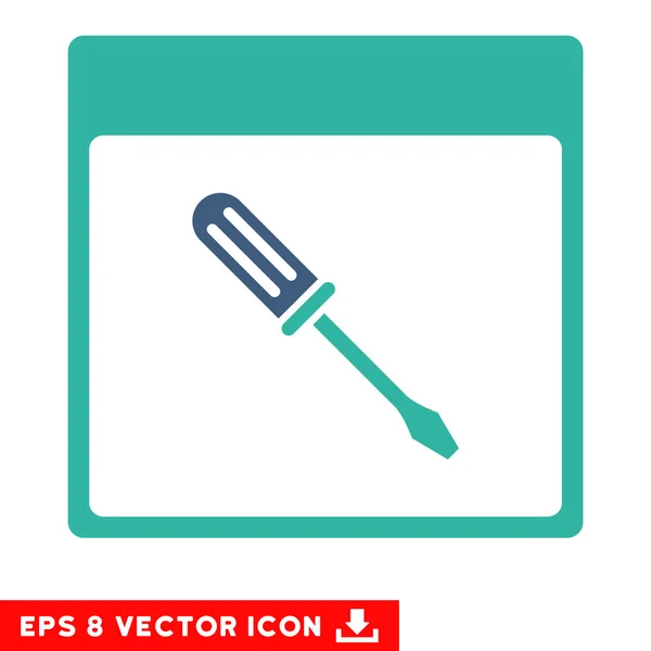 Chave de fenda Calendário Página Vector Eps Icon — Vetor de Stock