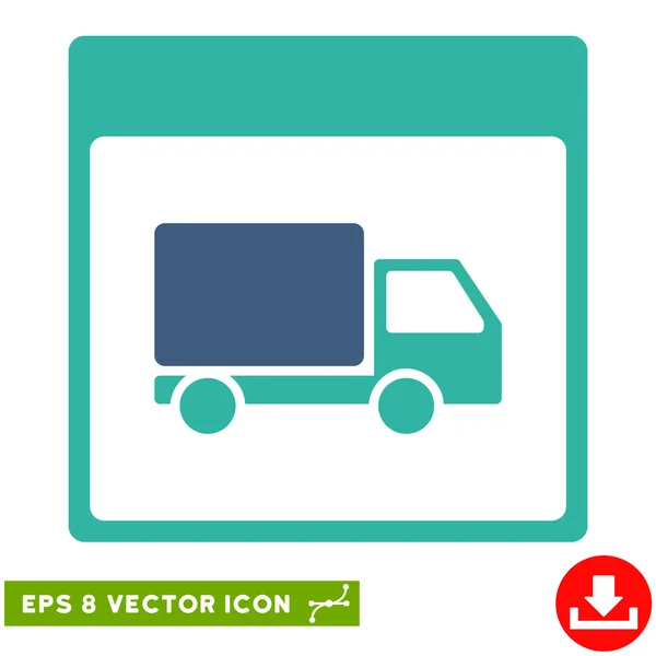 Calendario de camiones de envío Página Vector Eps Icono — Vector de stock