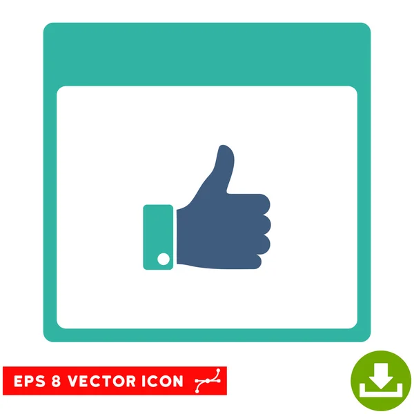 Thumb Up Hand Calendar Page Vector Eps Icon — Stock Vector