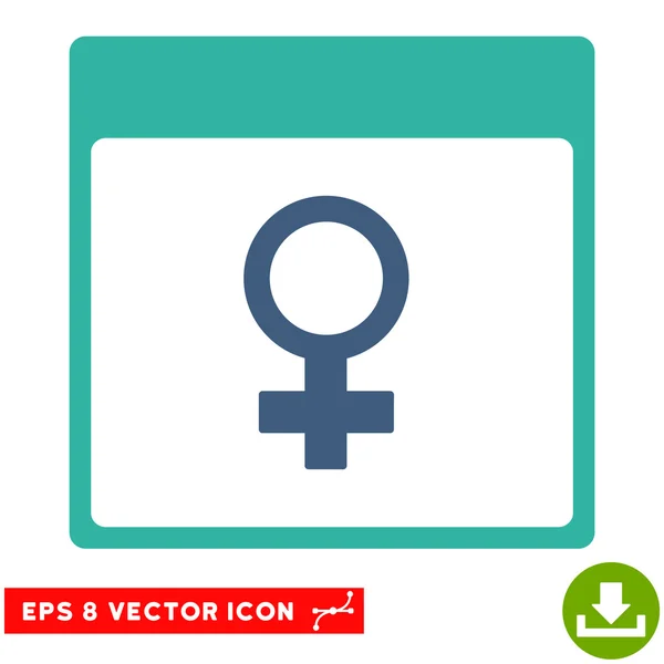 Αφροδίτη θηλυκό σύμβολο ημερολόγιο σελίδα διανυσματικών Eps εικονίδιο — Διανυσματικό Αρχείο