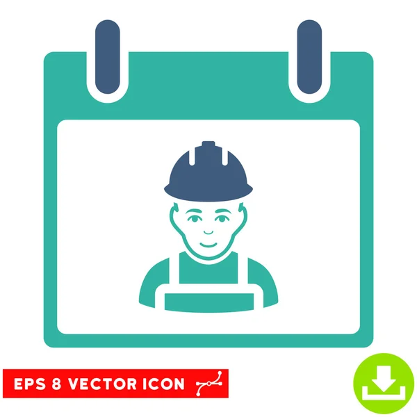 Worker Calendar Day Vector Eps Icon — Stock Vector