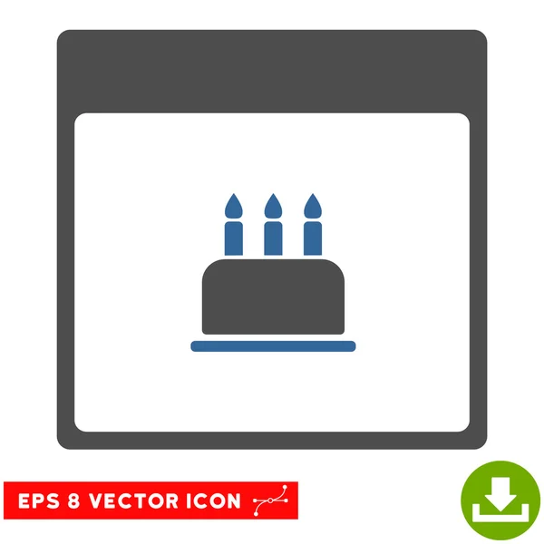 Aniversário Bolo Calendário Página Vector Eps Ícone — Vetor de Stock