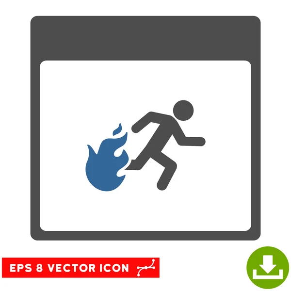 Evacuación de incendios Hombre Calendario Página Vector Eps icono — Vector de stock