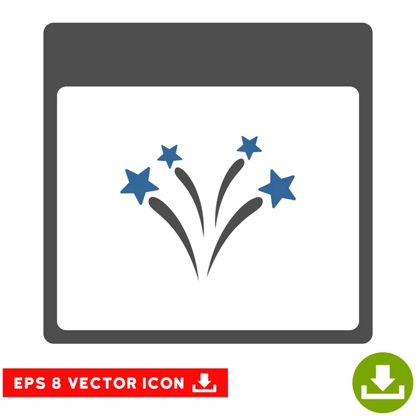 Página del calendario de fuegos artificiales Vector Eps icono — Vector de stock