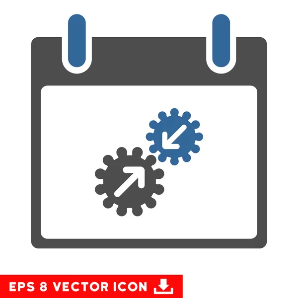 齿轮集成日历天矢量 Eps 图标 — 图库矢量图片