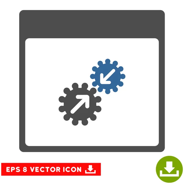 Gears Integration Calendar Page Vector Eps Icon — Stock Vector