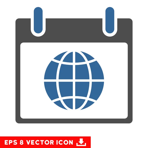 Globe kalendáře stránky vektorové Eps ikona — Stockový vektor