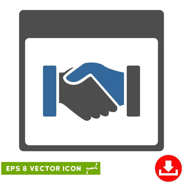 Calendario de apretón de manos Página Vector Eps icono — Vector de stock
