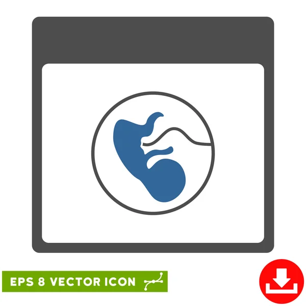 Menschliche Embryo Kalenderseite Vektor eps Symbol — Stockvektor