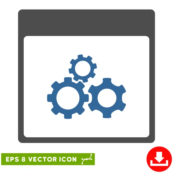 Mechanica Gears kalender paginapictogram Vector Eps — Stockvector