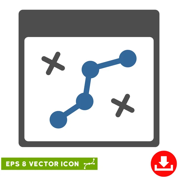 Chemin Points Calendrier Page vectoriel Eps Icône — Image vectorielle