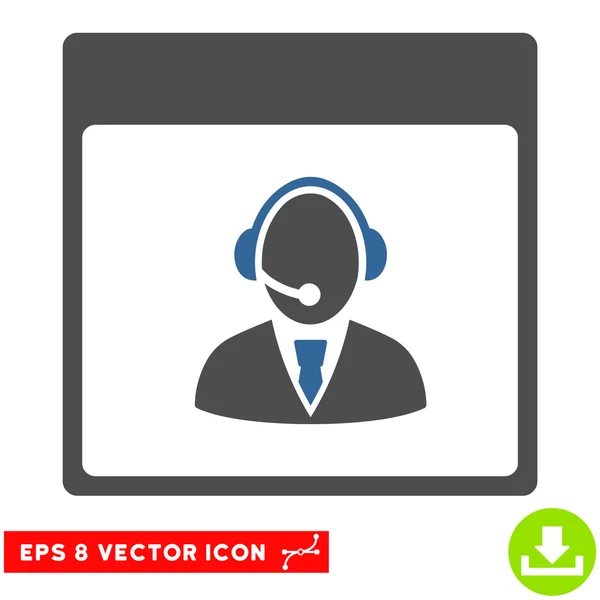 Calendario del operador de recepción Página Vector Eps Icon — Vector de stock