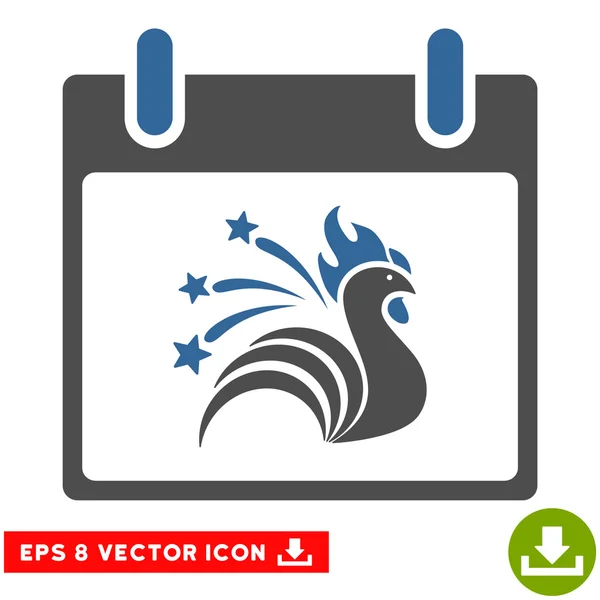 Funkeln Hahn Kalender Tag Vektor eps Symbol — Stockvektor