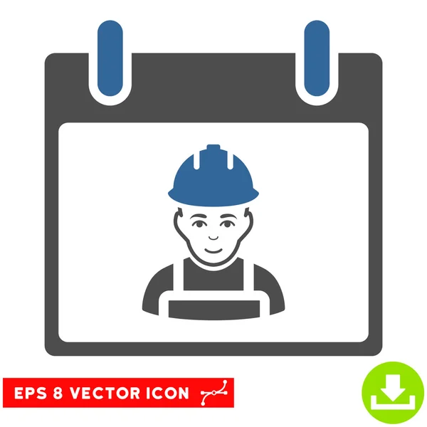 Worker Calendar Day Vector Eps Icon — Stock Vector