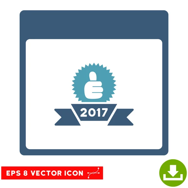 2017 Prêmio Fita Calendário Página Vetor Eps Ícone — Vetor de Stock