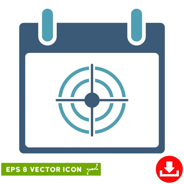 Bullseye Calendar Day Vector Eps Icon — Stock Vector
