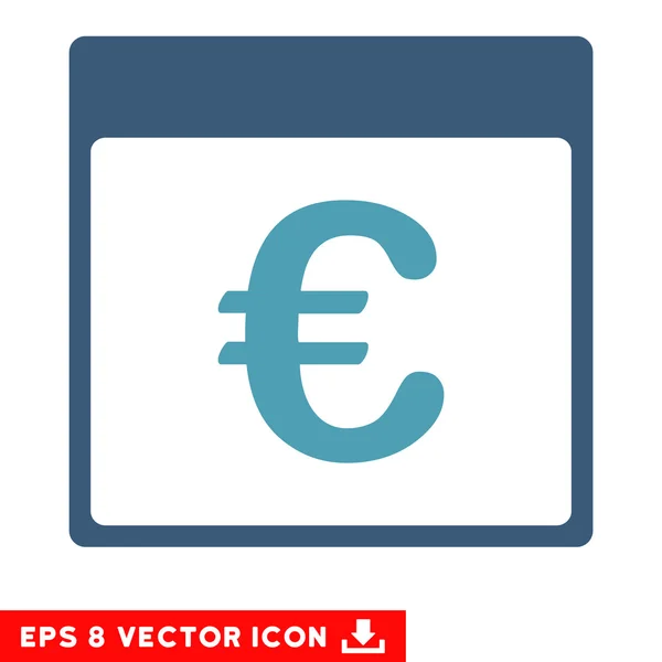 Euro Monnaie Calendrier Page vectorielle Eps Icône — Image vectorielle